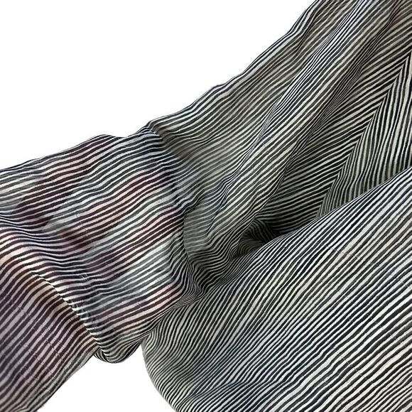 Shamask Silk Long Sleeve striped lined tunic Blouse size 10 - Picture 5 of 11
